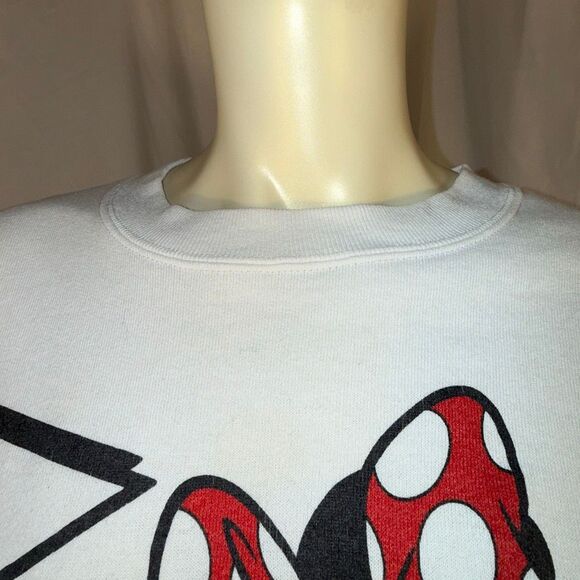 Vintage Disney Minnie Mouse Sweatshirt XL Made USA 90s Red Polka Dot Bow Graphic - Picture 6 of 15